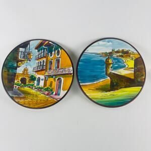 Platart, S. L., 2 Hand Decorated Wall Plates from Spain, 9”